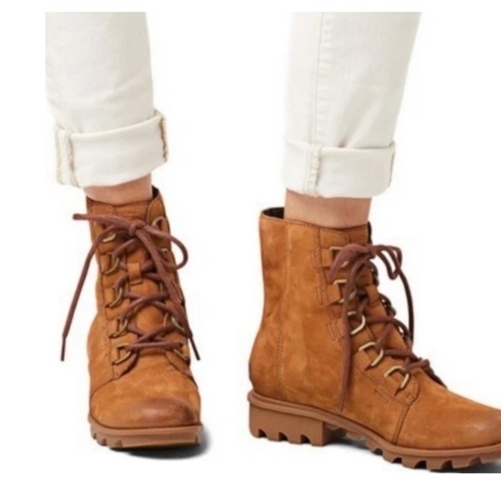 Sorel Women Phoenix Lace Up Combat Moto Boots Chuncky Platform Sz 6